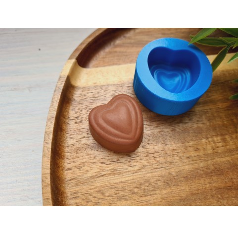 Silicone mold, Chocolate, style 24, heart, ~ 2.7*2.8 cm, H:1.4 cm