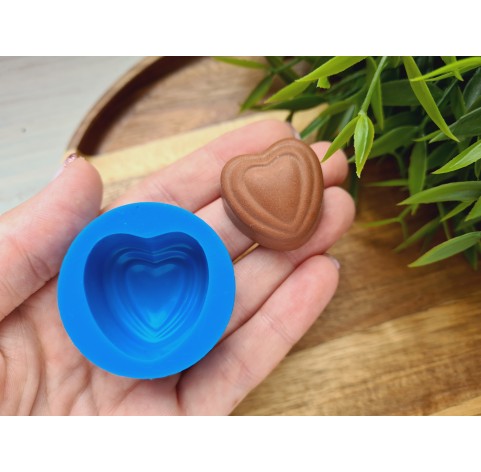 Silicone mold, Chocolate, style 24, heart, ~ 2.7*2.8 cm, H:1.4 cm