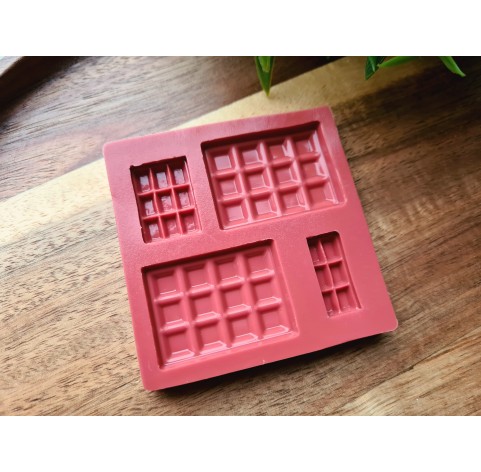 Silicone mold, Chocolate, style 61, 4 elements, ~ 1-2.7*2.3-3.8 cm, H:0.4-0.5 cm