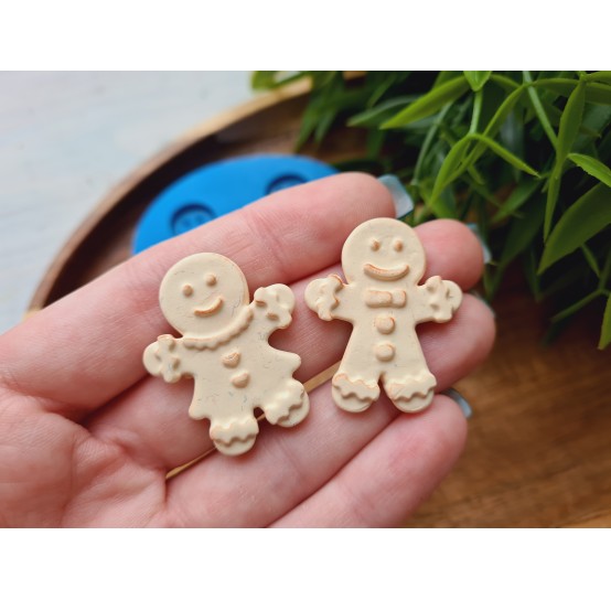 Silicone mold, Gingerbread man, style 1 and 2, 2 elements, ~ 3*2.6 cm, H:0.4 cm