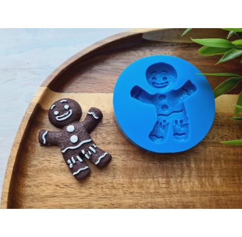 Silicone mold, Gingerbread man, style 3, ~ 4*5 cm, H:0.8 cm