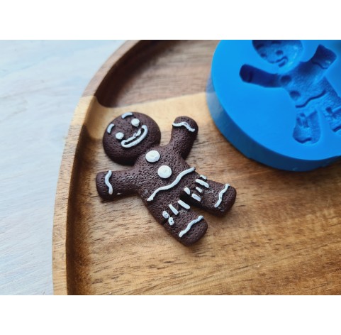 Silicone mold, Gingerbread man, style 3, ~ 4*5 cm, H:0.8 cm