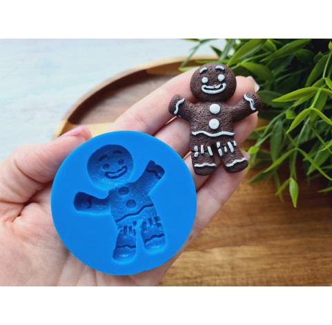 Silicone mold, Gingerbread man, style 3, ~ 4*5 cm, H:0.8 cm