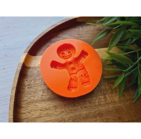 Silicone mold, Gingerbread man, style 3, ~ 4*5 cm, H:0.8 cm