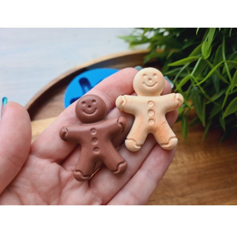 Silicone mold, Gingerbread man, style 4, 2 elements, ~ 3.5*4.2 cm, H:0.7 cm