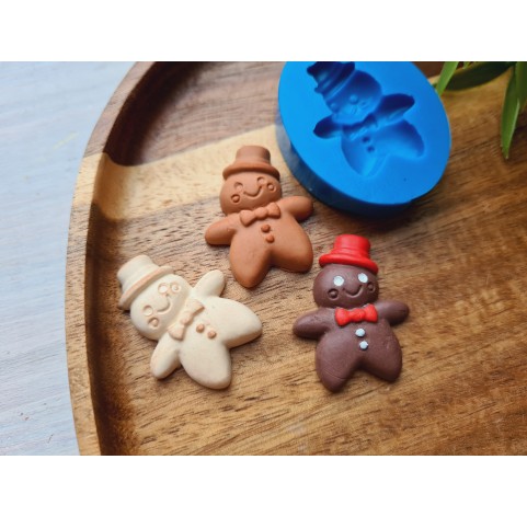 Silicone mold, Gingerbread, style 5, snowman, ~ 2.5*3.1 cm, H:0.5 cm