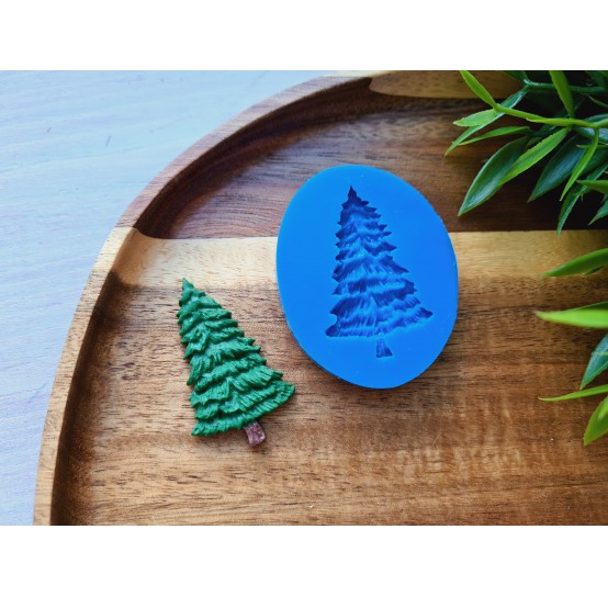 Silicone mold, Christmas tree, style 1, ~ 2.5*4.3 cm, H:0.5 cm