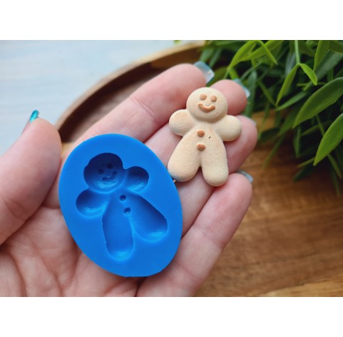 Silicone mold, Gingerbread man, style 7, ~ 2.3*3.1 cm, H:0.7 cm