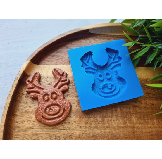 Silicone mold, Gingerbread, style 8, deer, ~ 4.5*5.4 cm, H:0.6 cm