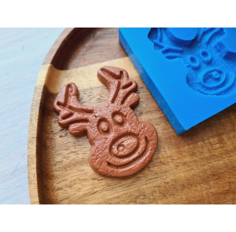 Silicone mold, Gingerbread, style 8, deer, ~ 4.5*5.4 cm, H:0.6 cm