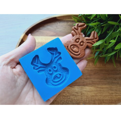 Silicone mold, Gingerbread, style 8, deer, ~ 4.5*5.4 cm, H:0.6 cm