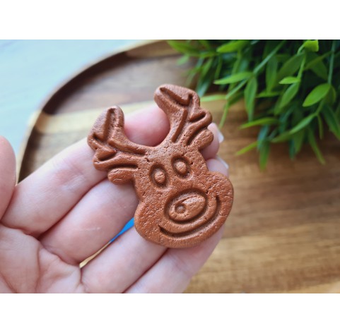 Silicone mold, Gingerbread, style 8, deer, ~ 4.5*5.4 cm, H:0.6 cm