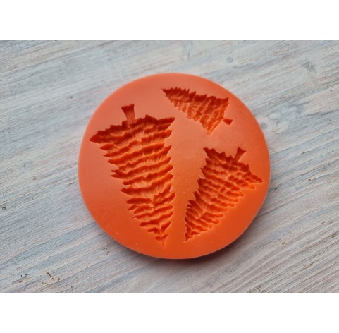 Silicone mold, Christmas tree, style 2, 3 elements, ~ 2.5-7.5 cm, H:0.4-0.6 cm