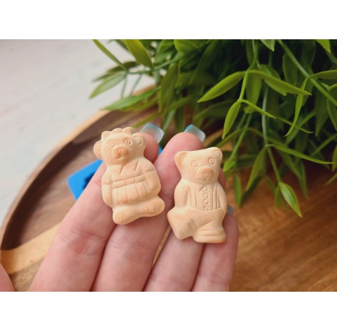 Silicone mold, Gingerbread, style 11, bear, 2 elements, ~ 2*3.2 cm, H:0.8 cm