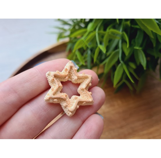 Silicone mold, Gingerbread, style 12, star, ~ 2.8 cm, H:0.5 cm