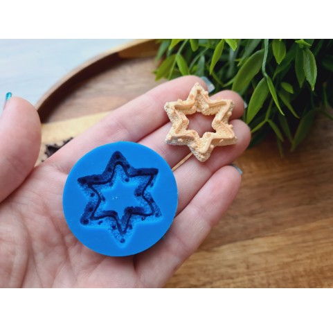 Silicone mold, Gingerbread, style 12, star, ~ 2.8 cm, H:0.5 cm