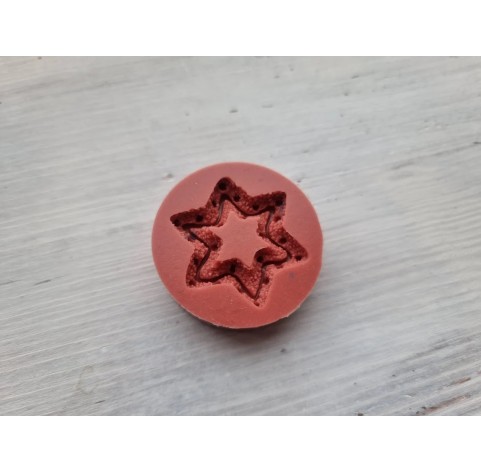 Silicone mold, Gingerbread, style 12, star, ~ 2.8 cm, H:0.5 cm