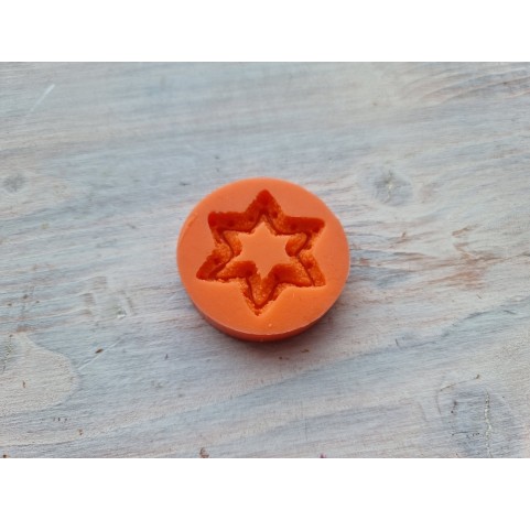 Silicone mold, Gingerbread, style 12, star, ~ 2.8 cm, H:0.5 cm