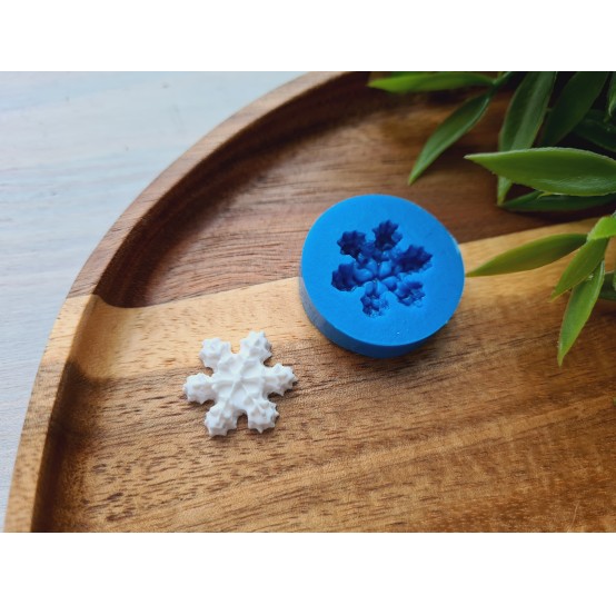 Silicone mold, Snowflake, style 1, small, ~ Ø 1.7 cm, H:0.5 cm