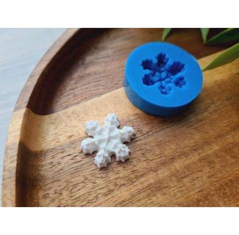 Silicone mold, Snowflake, style 1, small, ~ Ø 1.7 cm, H:0.5 cm