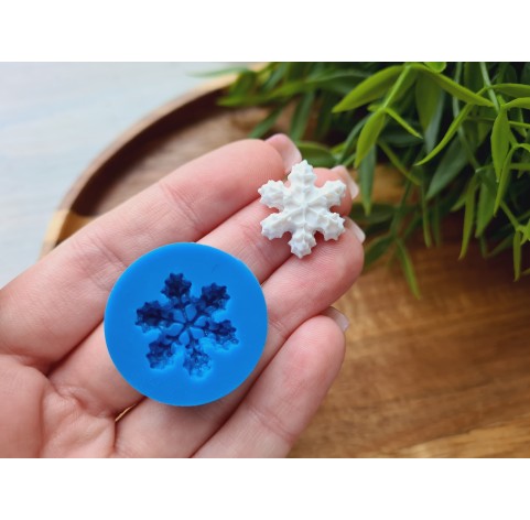 Silicone mold, Snowflake, style 1, small, ~ Ø 1.7 cm, H:0.5 cm