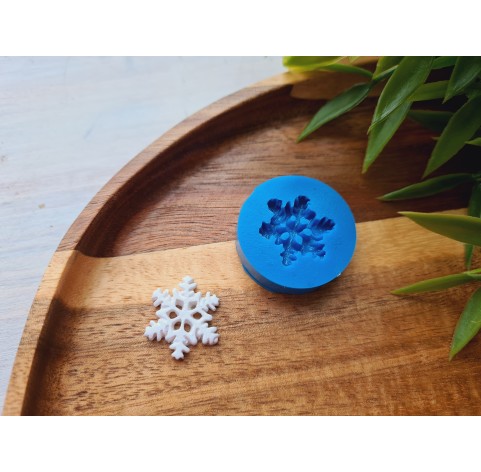 Silicone mold, Snowflake, style 2, small, ~ Ø 1.7 cm, H:0.3 cm