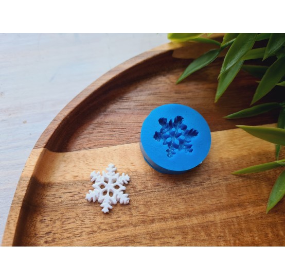 Silicone mold, Snowflake, style 2, small, ~ Ø 1.7 cm, H:0.3 cm