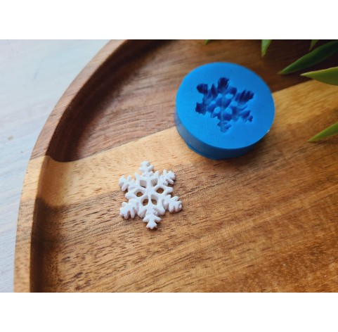 Silicone mold, Snowflake, style 2, small, ~ Ø 1.7 cm, H:0.3 cm