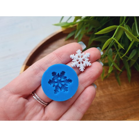 Silicone mold, Snowflake, style 2, small, ~ Ø 1.7 cm, H:0.3 cm