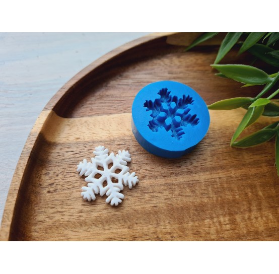 Silicone mold, Snowflake, style 3, large, ~ Ø 2.5 cm, H:0.4 cm