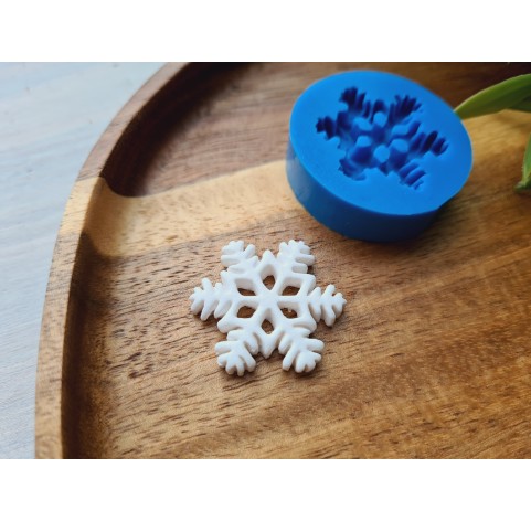 Silicone mold, Snowflake, style 3, large, ~ Ø 2.5 cm, H:0.4 cm