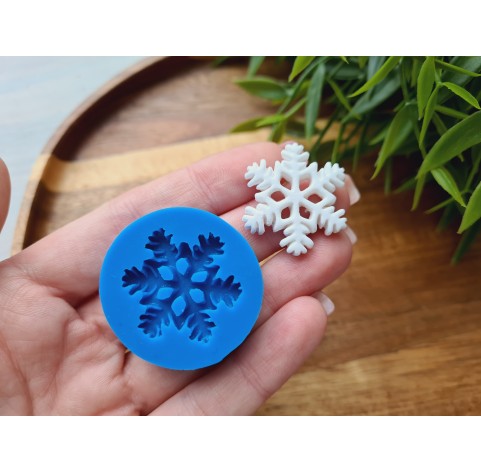 Silicone mold, Snowflake, style 3, large, ~ Ø 2.5 cm, H:0.4 cm