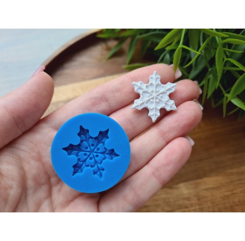 Silicone mold, Snowflake, style 4, large, ~ Ø 2.3 cm, H:0.4 cm