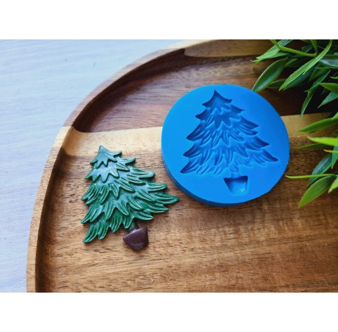 Silicone mold, Christmas tree, style 4, in a pot, ~ 4.6*5.4 cm, H:0.5 cm