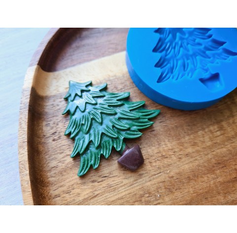 Silicone mold, Christmas tree, style 4, in a pot, ~ 4.6*5.4 cm, H:0.5 cm