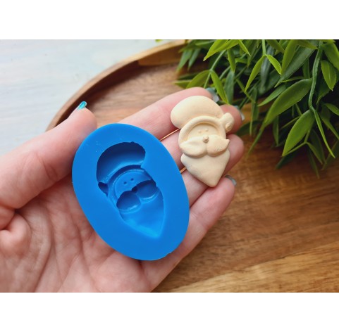 Silicone mold, Santa Claus, style 2, ~ 2.7*4.1 cm, H:0.7 cm