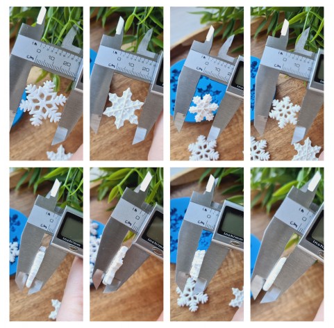 Silicone mold, Snowflake, style 6, 4 elements, ~ 1.7-2.5 cm, H:0.3-0.5 cm