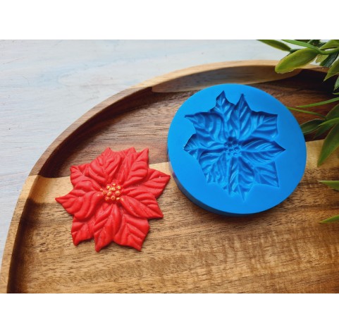 Silicone mold, Poinsettia, style 1, ~ 5.3*5.6 cm, H:0.6 cm