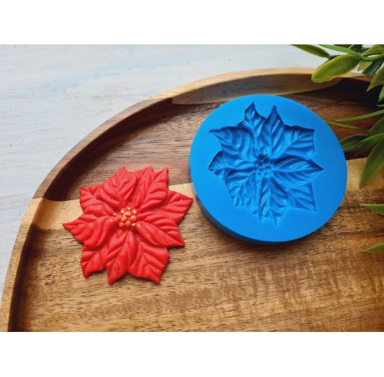 Silicone mold, Poinsettia, style 1, ~ 5.3*5.6 cm, H:0.6 cm