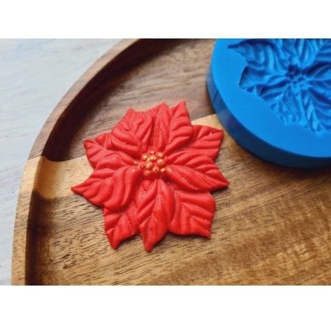 Silicone mold, Poinsettia, style 1, ~ 5.3*5.6 cm, H:0.6 cm