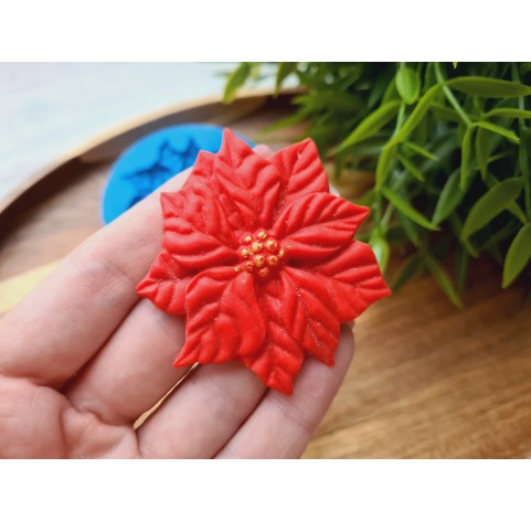 Silicone mold, Poinsettia, style 1, ~ 5.3*5.6 cm, H:0.6 cm