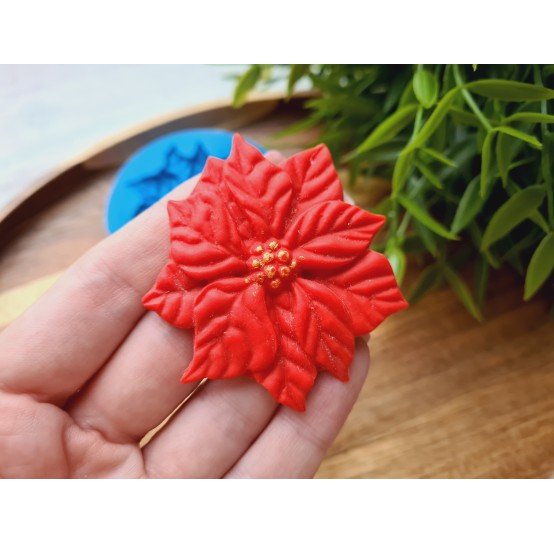 Silicone mold, Poinsettia, style 1, ~ 5.3*5.6 cm, H:0.6 cm