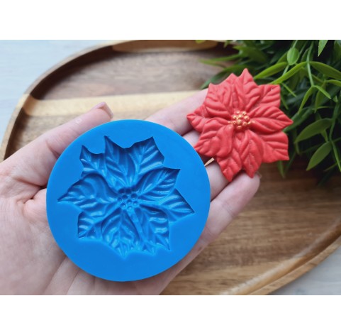 Silicone mold, Poinsettia, style 1, ~ 5.3*5.6 cm, H:0.6 cm