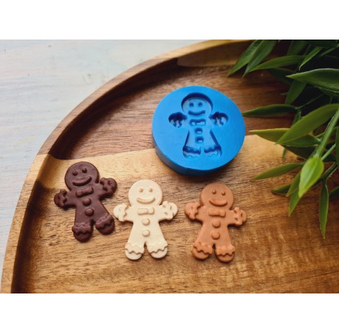 Silicone mold, Gingerbread man, style 1, boy, ~ 3*2.6 cm, H:0.4 cm