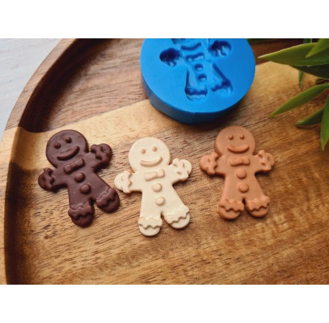 Silicone mold, Gingerbread man, style 1, boy, ~ 3*2.6 cm, H:0.4 cm