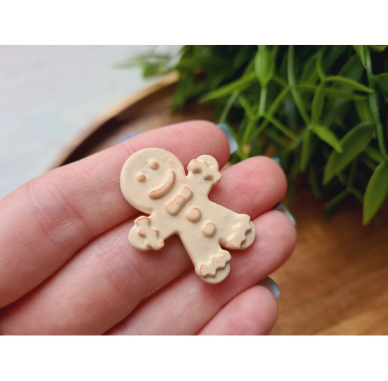 Silicone mold, Gingerbread man, style 1, boy, ~ 3*2.6 cm, H:0.4 cm