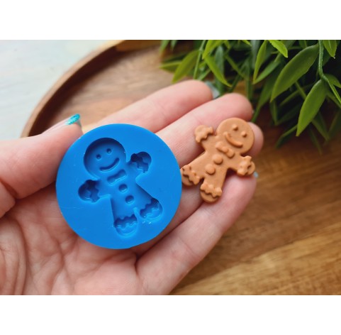 Silicone mold, Gingerbread man, style 1, boy, ~ 3*2.6 cm, H:0.4 cm