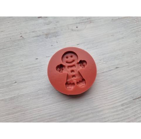 Silicone mold, Gingerbread man, style 1, boy, ~ 3*2.6 cm, H:0.4 cm