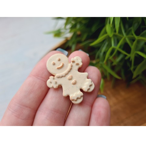 Silicone mold, Gingerbread man, style 2, girl, ~ 3*2.6 cm, H:0.4 cm