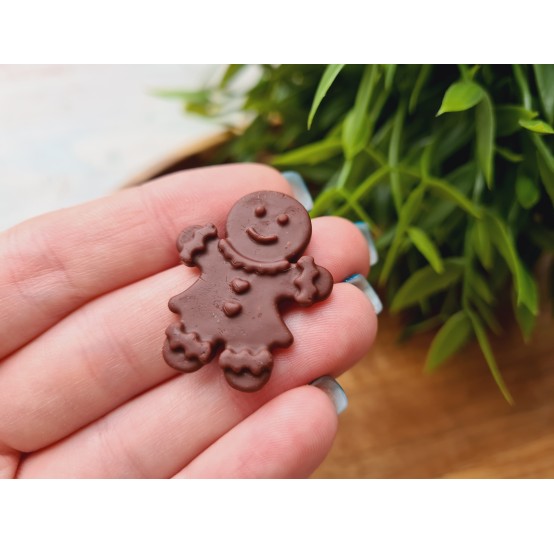 Silicone mold, Gingerbread man, style 2, girl, ~ 3*2.6 cm, H:0.4 cm